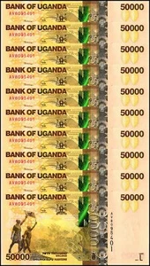 10 x Uganda 50,000 Shillings Banknotes, 2021, P-54e, UNC  USA SELLER - Picture 1 of 3