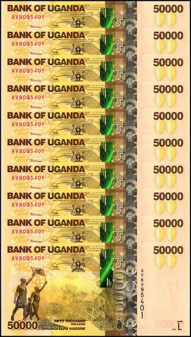 10 x Uganda 50,000 Shillings Banknotes, 2021, P-54e, UNC  USA SELLER Cover