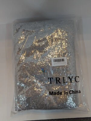 TRLYC 90x132 Silver Sequin Table Cover Tablecloth - rectangular - Image 1 of 3