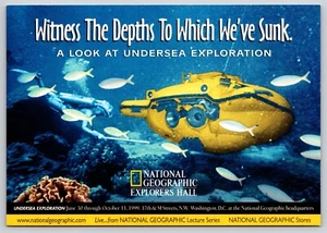 Postal Exploración Submarina National Geographic Explorers Hall Submarino Peces - Imagen 1 de 2