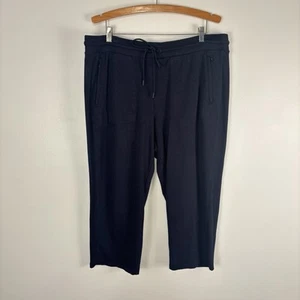 T by Talbots Womens 2X Navy Blue Relaxed Capri Sweatpants Pants - Picture 1 of 6