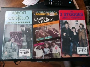 VTG Classics Three Stooges Laurel&Hardy Albert & Costello VHS VCR FactorySEALED - Picture 1 of 3