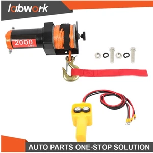 Labwork 2000 lbs Electric Winch 12VDC/1HP Motor Synthetic Rope for Trailer Boat - Picture 1 of 16