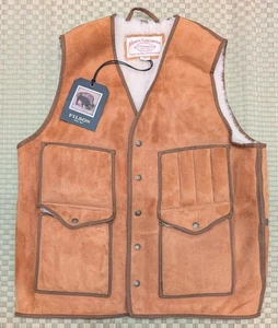 Neu mit Etikett Filson Shearling Cruiser Weste Lammfell mandel Herren Größe Medium hergestellt in den USA - Bild 1 von 7