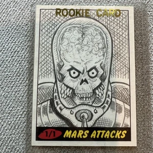 2012 Topps Heritage Mars Attacks Martian sketch card 1/1 Russ Maheras - Picture 1 of 4