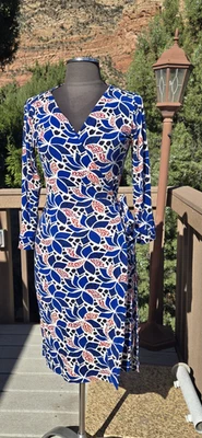 Vestido Diane Von Furstenberg Envolvente Nuevo Julian Dos en Ocelote Floral Talla 6 Foto 1 de 4