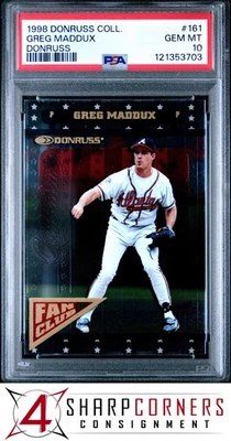 1998 DONRUSS COLLECTION #161 GREG MADDUX BRAVES HOF PSA 10 - Image 1 of 2