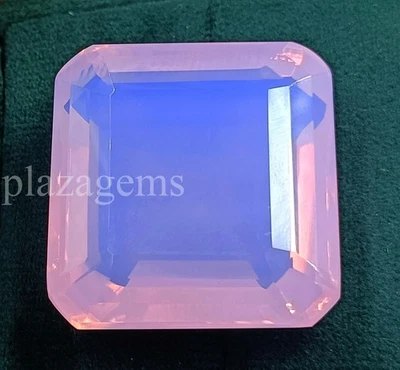 EGL Certified Lab Created Pink Opal | 185.30 Ct Emerald Cut Loose Gemstone 5ARI - Image 1 of 4