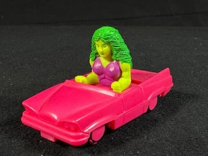 Coche convertible vintage Marvel Sensational She Hulk 1990 3" plástico rosa juguete - Imagen 1 de 4