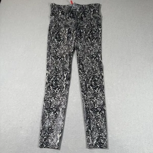Spanx Kunstleder Schlangen Leggings Large Glanz Schwarz Grau Stretch Hose Trendy - Bild 1 von 8
