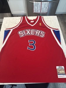 Mitchell And Ness Allen Iverson Authentic Jersey Size 60 Throwback 76ers - Picture 1 of 9