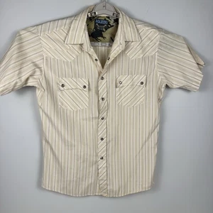 Maxini Premium Mens Medium Short Sleeve Pearl Snap Button Down Cowboy Ranch - Picture 1 of 13