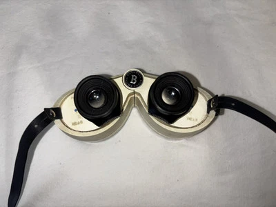 Vintage Bushnell Expo Extra Power Thumb Focus Binoculars Cream Color W Strap - Image 1 of 4