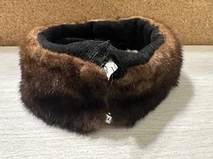 VINTAGE 1950'S MID-CENTURY WOMENS BROWN REAL FUR COLLAR UNBRANDED - Picture 1 of 7