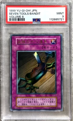 Yugioh Card Seven Tools Of The Bandit Ultra Rare PSA 9 Mint, Volume 6 1999 - Image 1 of 4