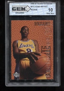 Kobe Bryant Rookie 1996-97 UD Rookie Exclusives #R10 RC Card Lakers GEM MINT 10 - Picture 1 of 2