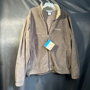 NWT Columbia Mens Regular XL Brown Full Zip Fleece Jacket - W/ Tags - Picture 1 of 9
