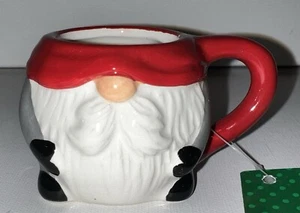 Mini tazza Babbo Natale Knome 2 oz tazza ceramica natalizia slitta campana bistrot rosso grigio nuova con etichette - Foto 1 di 11