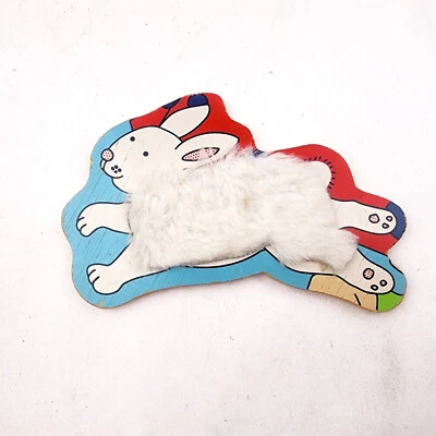 Винтажные нечеткие пазлы Melissa & Doug для домашних животных друзей ручной работы деревянный кролик - Изображение 1 из 4