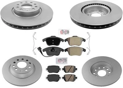 Rotores de freno de disco recubiertos delanteros y traseros pastillas de freno para Volkswagen Passat 15-21 Foto 1 de 4
