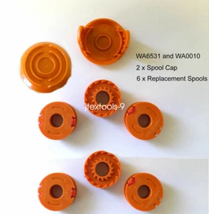 Worx Spool Cap(2) WA6531 Replacement Spool WA0010(6)  GT Trimmers WG150 WG165 - Picture 1 of 7