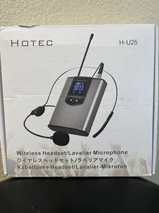 Hotec Wireless System with Dual Headset Microphones Lavalier Mics Bodypack NEW - Picture 1 of 5