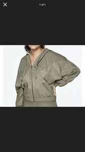 Victoria Secret PINK Jacket Womens Small Authentic Full Zip Sport Hooded Green - Picture 1 of 5