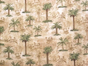 PALM TREES DESERT KATHLEEN DENIS ROBERT KAUFMAN SEW DECOR FABRIC TWILL 60" WIDE - Picture 1 of 8