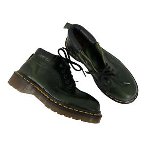 Vintage Green Dr Martens Combat Leather Boots England Sz 2 Kids