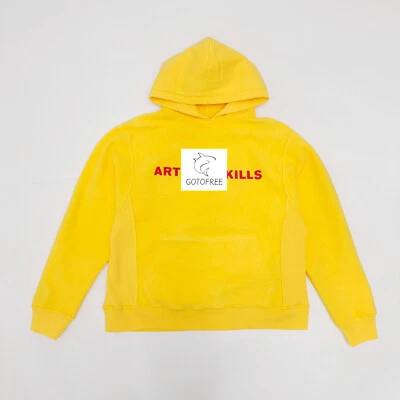 GOTOFREE GDEPT YELLOW HOODIE SWEATSHIRT REVERSIBLE PULLOVER HOODED JUMPER COAT - Image 1 of 4