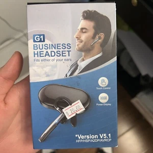 Bluetooth Headset, Wireless Bluetooth Earpiece V5.0 Hands-Free Earphones with... - Picture 1 of 2