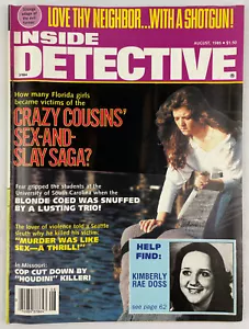 Inside Detective Magazine, August 1985, Vintage True Crime Stories, Pulp - Foto 1 di 4