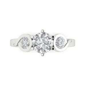1.72 tcw Round Cut Engagement Ring for Women, 14K White Gold Clear Promise Ring - Picture 1 of 11