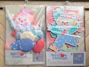 NOS Vintage Dolly Toy Clown Balloon Vendor Room Decor Set & Soft Wall Hanging  - Picture 1 of 7
