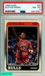 1988 FLEER SCOTTIE PIPPEN #20 ROOKIE HOF CHICAGO BULLS PSA NM-MT 8 - Picture 1 of 3