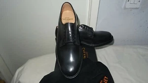 Scarpe derby aviatore JOSEPH CHEANEY & SONS uomo grigio scuro pelle sfregata Teign - Foto 1 di 12