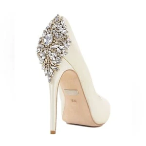 Badgley Mischka Kiara Embellished Peep-Toe Pumps - Picture 1 of 8