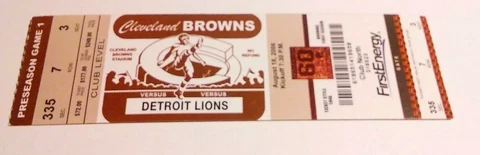 2006 Detroit Lions Cleveland Browns NFL Football Ticket Stub Cover