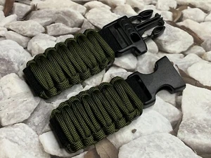 20 mm 22 mm OD Green Adjustable Paracord Watch Band Replacement 7" to 8" Wrists - Picture 1 of 6