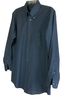 Camisa Bill Blass Para Hombres 15 1/2 Carbón Camisa de Vestir Oxford Sin Arrugas Manga Larga Foto 1 de 4