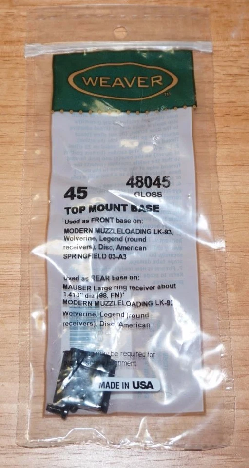 Weaver 48045 #45 Top Mount Base Gloss Black - Image 1 of 1