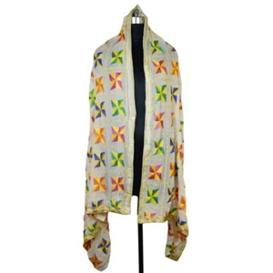 Sciarpa etnica donna Phulkari ricamo Dupatta chiffon chunni mano stole regalo - Foto 1 di 11