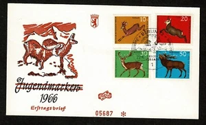 SE36 GERMANY 1966 For the youth - Deer numbered FDC - Picture 1 of 2