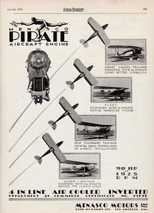 Pubblicità motore aereo pirata Menasco 1930 23/10/2024ss - Foto 1 di 1