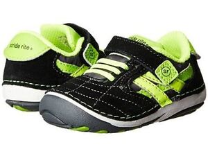 NIB STRIDE RITE Athletic Shoes  Jason Black Lime Green 3 M Toddler