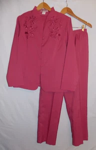 Traje pantalón chaqueta diseño bordado 2 piezas grande para dama - Imagen 1 de 8