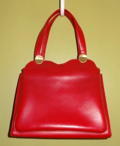 Vintage rote Leder Geldbörse "Taschen von Francois" Original Vintage 70er Mod Glam - Bild 1 von 15