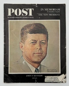 Saturday Evening Post Magazine December 14, 1963 John F. Kennedy, Rockwell Cover - Picture 1 of 7