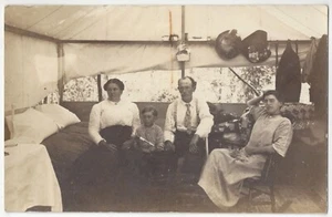 Palmer Junction 1914, Oregon - FOTO REAL Familia Camping y Cabaña - Postal antigua - Imagen 1 de 2