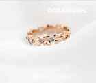New 18K White / Rose Gold Gf Clear Crystal Lovely Butterfly Band Ring Size 5 - 9